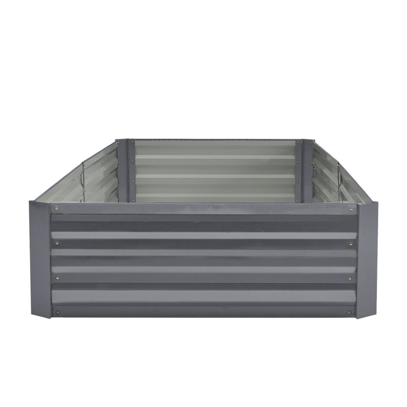 Brandessa Raised Planter Box: Soil Protection & Effortless Growing, Gray, 30cm H x 240cm W x 90cm D
