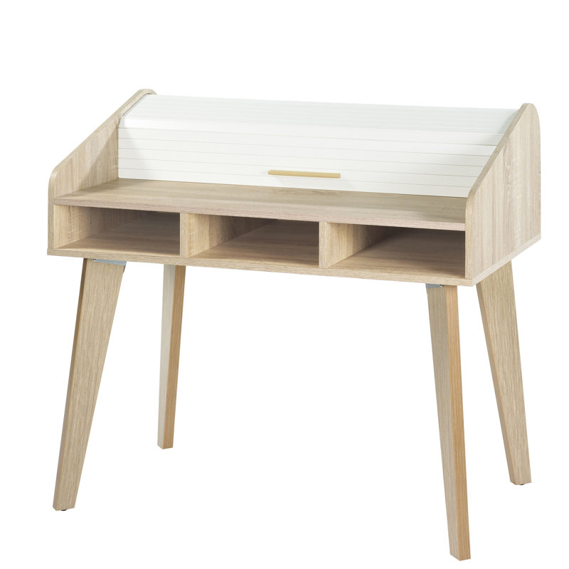 Caruso Solid Wood Base Writing Desk, White