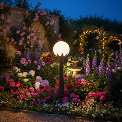 Classic Black Outdoor Post Lantern With Globe Shade