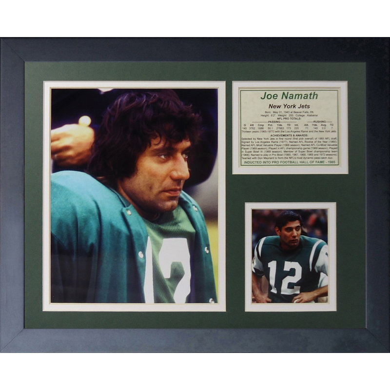 Souvenirs encadrée joe namath-away
