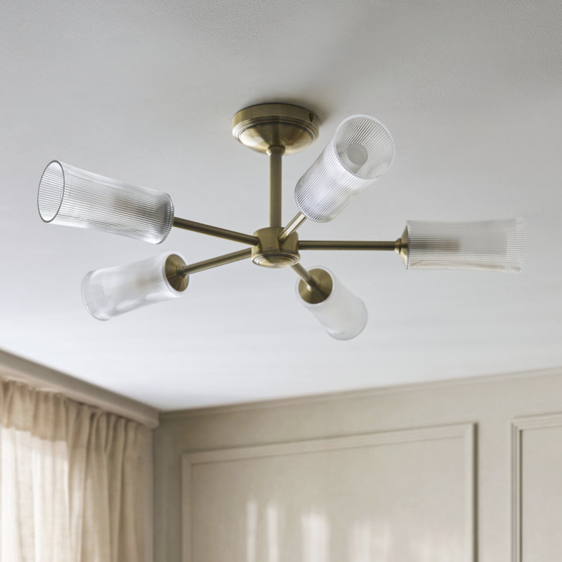 Clear Glass Semi Flush Mount