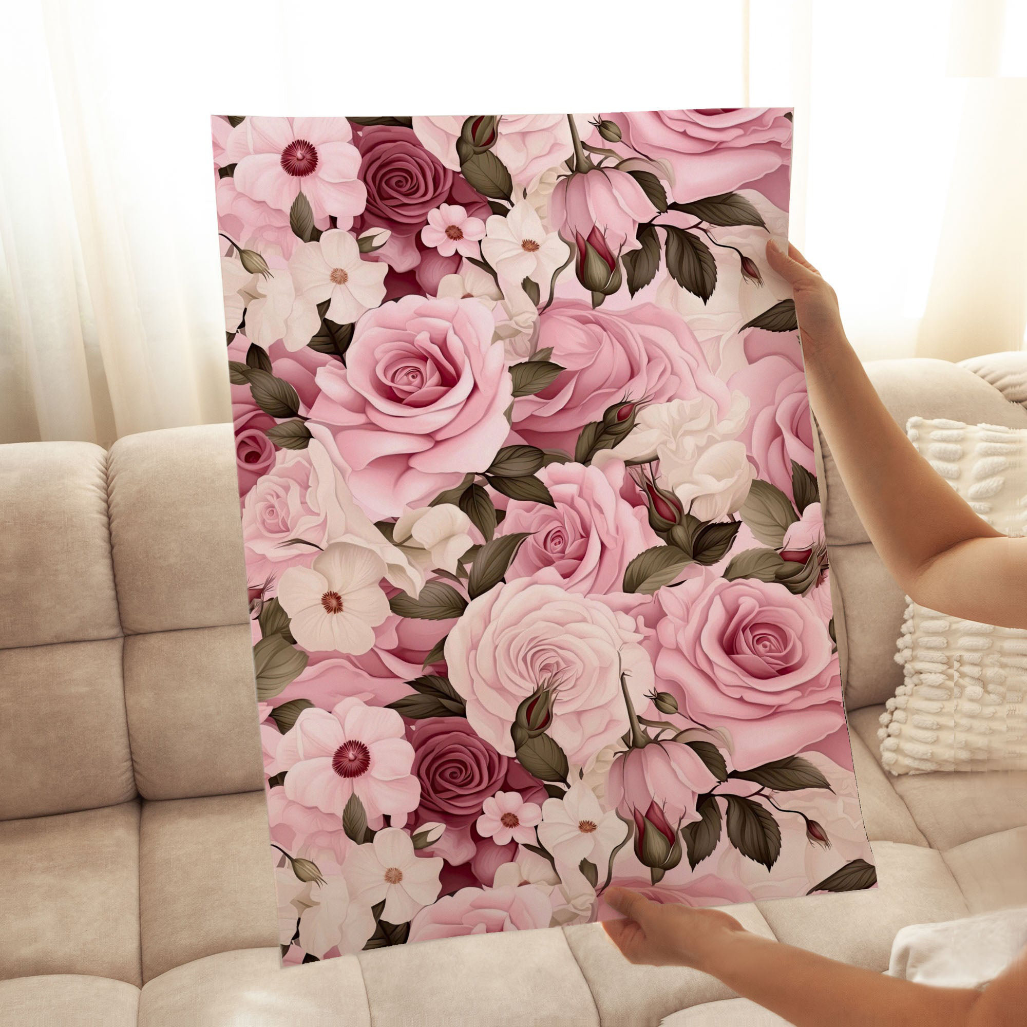 Winston Porter Floral Muted Pink Roses II Glam Unframed Art Print | Wayfair