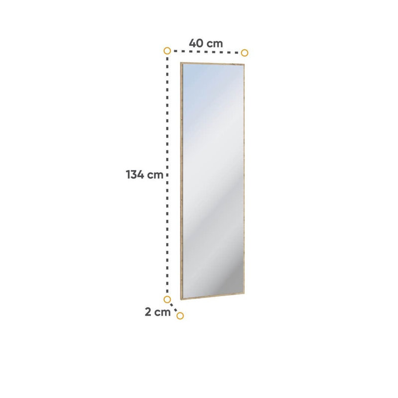 Naresh Rectangle Wall Mirror, 134 cm  H x 40 cm W