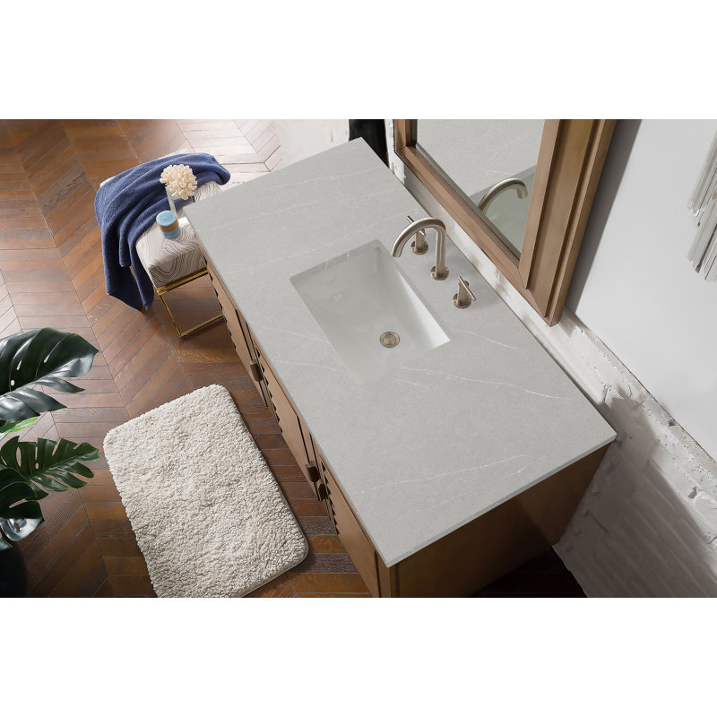 Portland 48'' W Vanity, Whitewashed Walnut, Widespread, Siberian