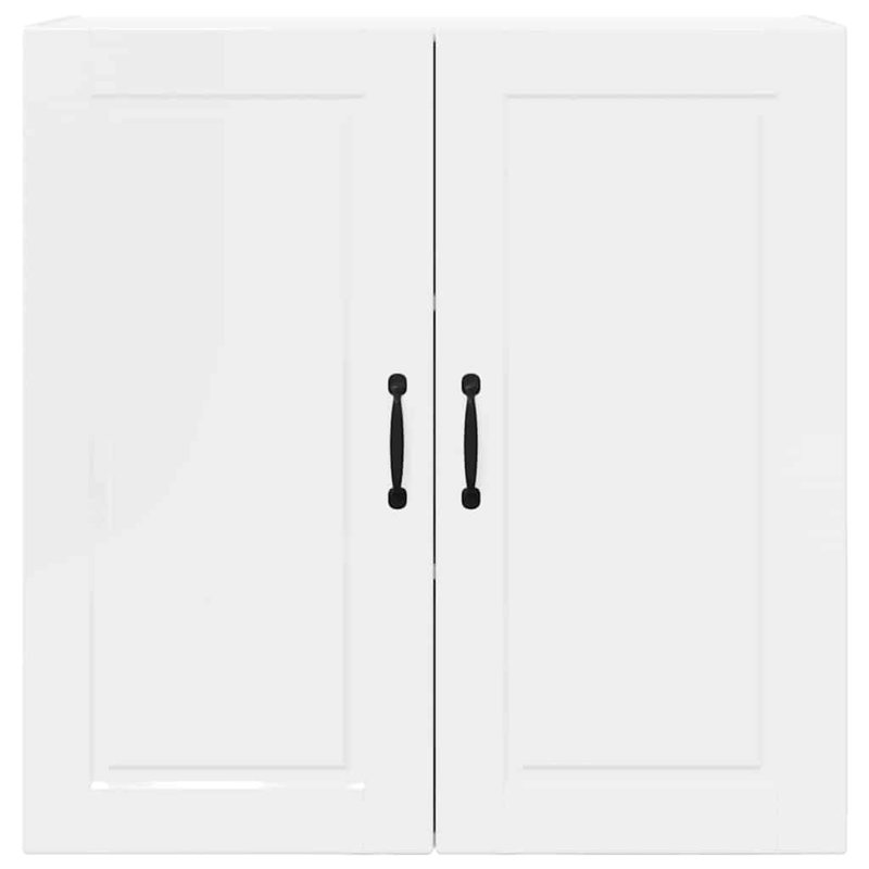 Vidaxl Kitchen Wall Cabinet With Shelf Grey Sonoma 60 X 31 X 80 Cm, High Gloss White, 80cm H x 80cm W x 31cm D