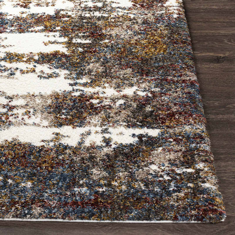 Tapis bleu marine / brun Maestas, Rectangle 7 pi 10 po x 10 pi, Brown/Red/Blue