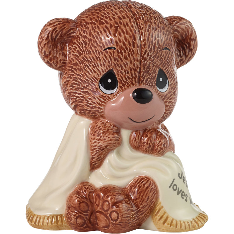 Tirelire 5,5 pouces Precious Moments Jesus Loves Me Teddy Bear