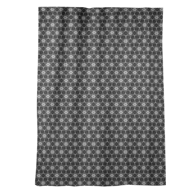 Panneau de rideau simple occultant et isolant avec passe-tringle pour fenêtre avec cercles ornés Avicia, Noir