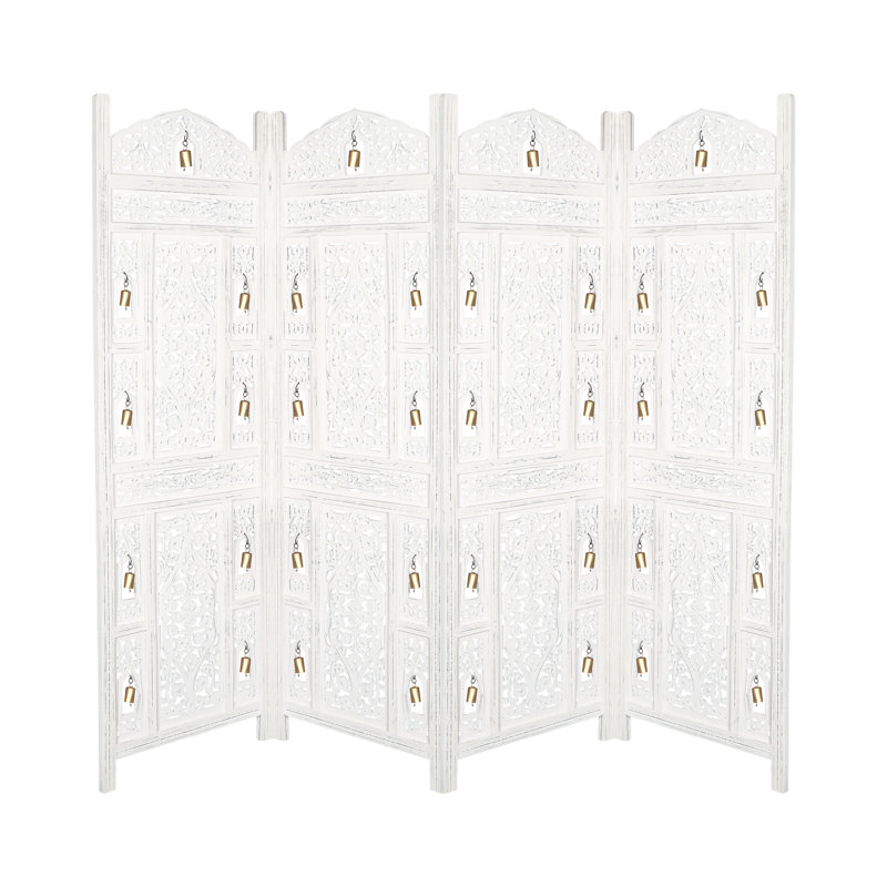 Biseye 200Cm 4 - Panel Folding Room Divider, White