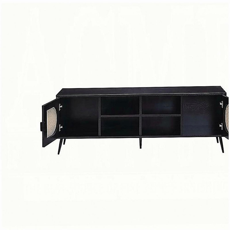 Black TV Stand with Metal Leg