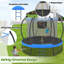 Trampoline avec panier de basketball, filet d'enclos et échelle, trampoline d'extérieur pour enfants, trampoline récréatif
