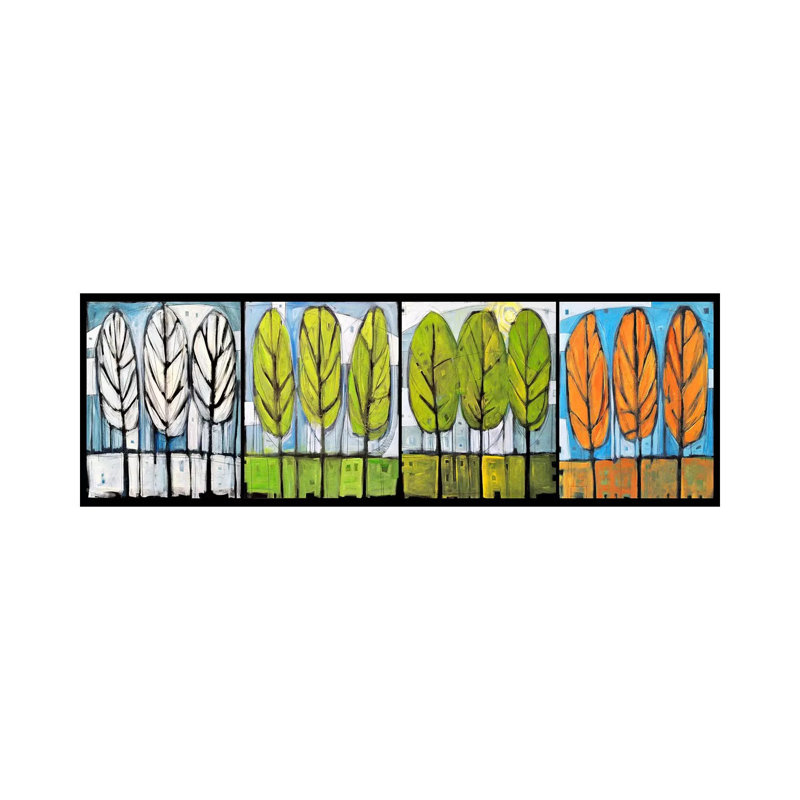 Giclée horizontale sur toile Four Seasons Tree Series, H 12 po x l 36 po