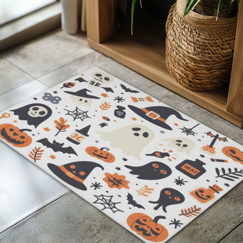 Tapis tressé rempli d'Halloween, Rectangulaire 3 pi x 5 pi