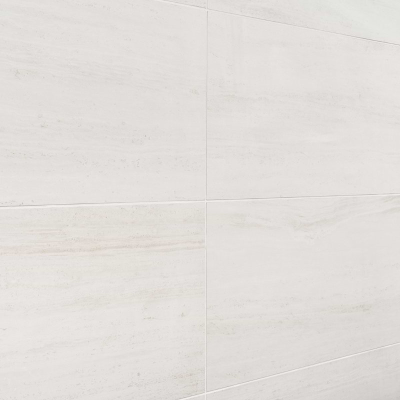 Nashville 12x24 Matte Travertine Look Porcelain Tile, White Matte