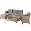 U_STYLE Extérieur, Ensemble de meubles de patio, Ensemble de conversation 4 pièces Canapé modulaire en osier avec coussins de siège