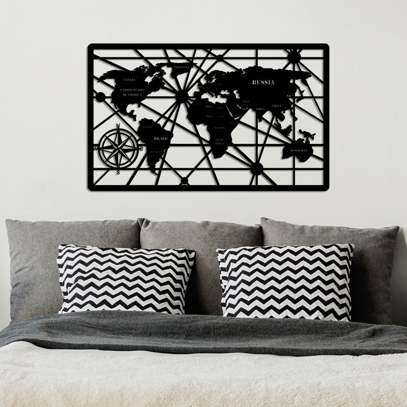 Stylish Black Metal Wall Accessory, 19.7 x 32.3 inches | 100% Durable Metal, Thickness: 0.06 inches | Lightweight at 1.8 lbs, Perfect for Home Décor & Modern Spaces | Easy to Hang, Unique Design