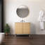 Aubier l 36 po x P 18 po x H 33 po. Meuble-lavabo de salle de bain à lattes linéaires à 2 tablettes d'épaisseur seulement (lavabo non inclus), chêne-93805369