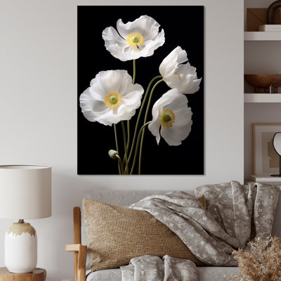 " Elegant White Whispers Poppies I "
