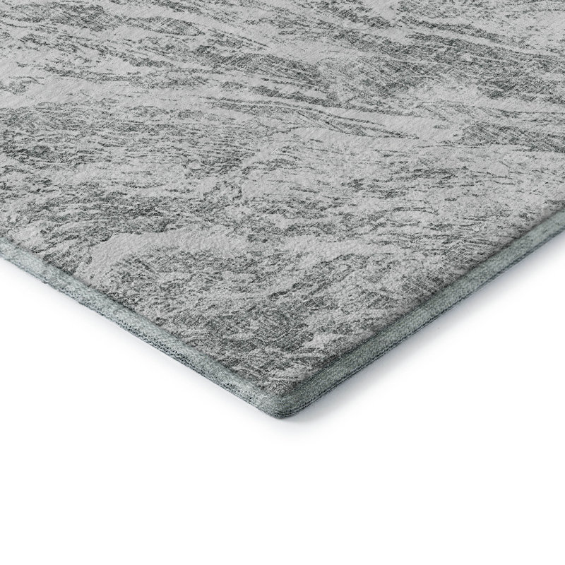 Premium Machine Washable Prisco Gray Rug, Rectangle 8' x 10'