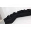 Canapé modulaire en forme de U 130 po - Canapé 4 places en velours côtelé avec méridienne réversible, tissu rayé noir ou gris, aucun assemblage requis-2121389154
