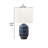 Ucio Table Lamp, 22 Inch, Geometric Blue Ceramic Body, Ivory Shade-116809432