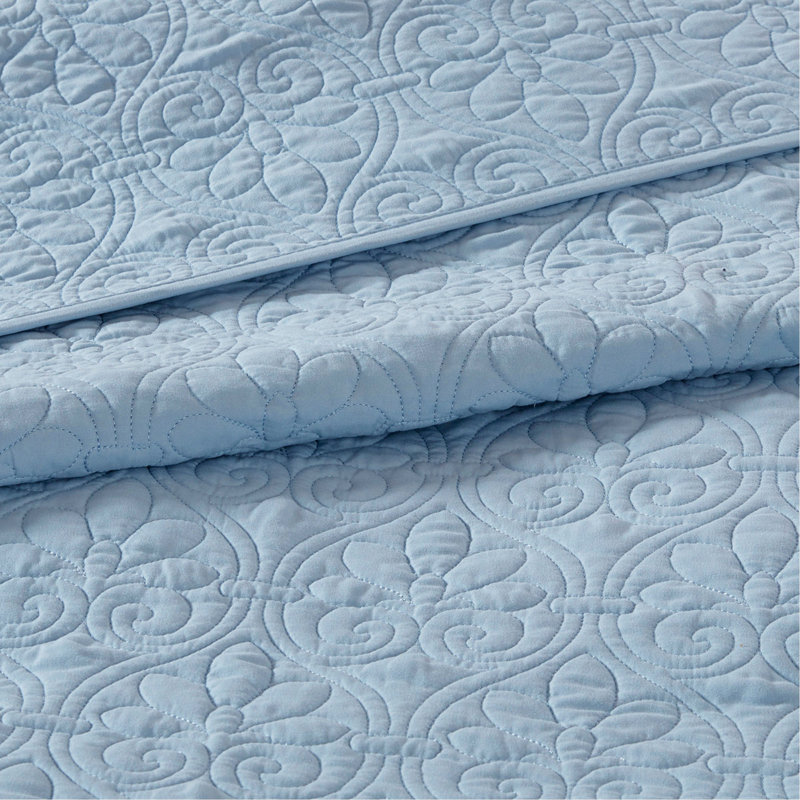 Reversible Quilt Set Blue Twin, Blue