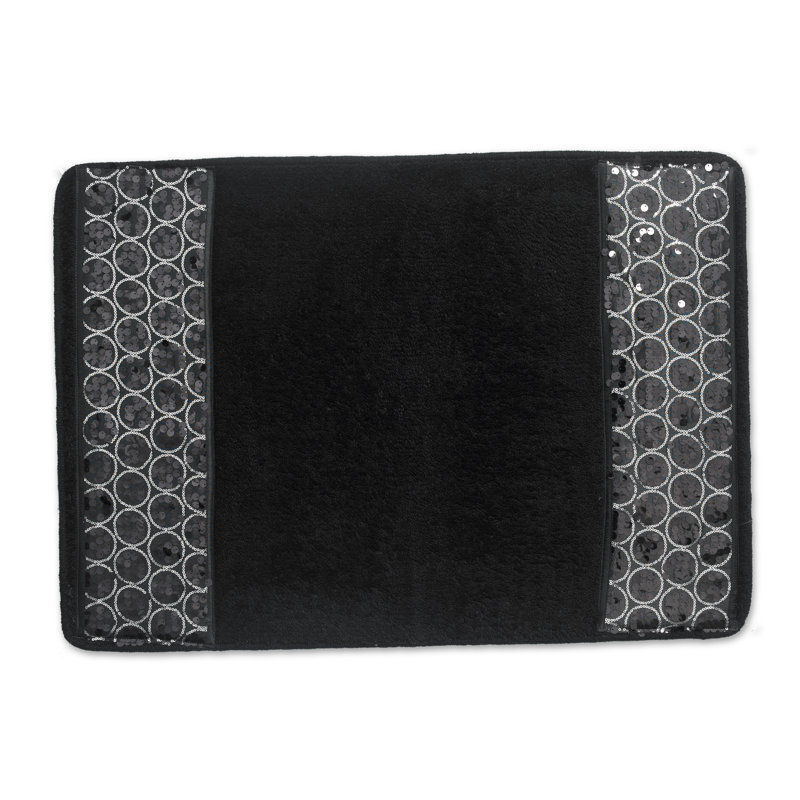 Ensemble de tapis pour salle de bain Channce, Noir
