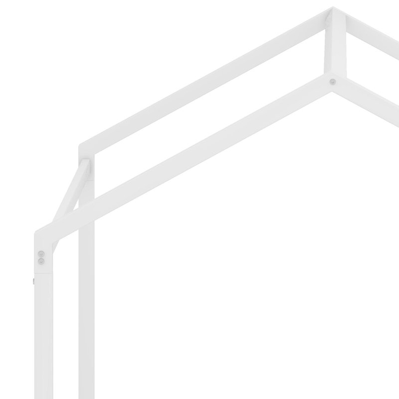 Cadre de lit en forme de maison Montessori, Blanc, Lit double