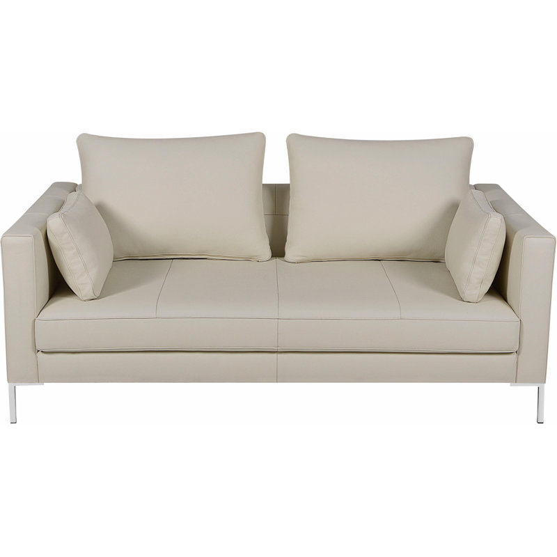 Marius 2 Seater Leather Sofa, Cream, Lether Comfort