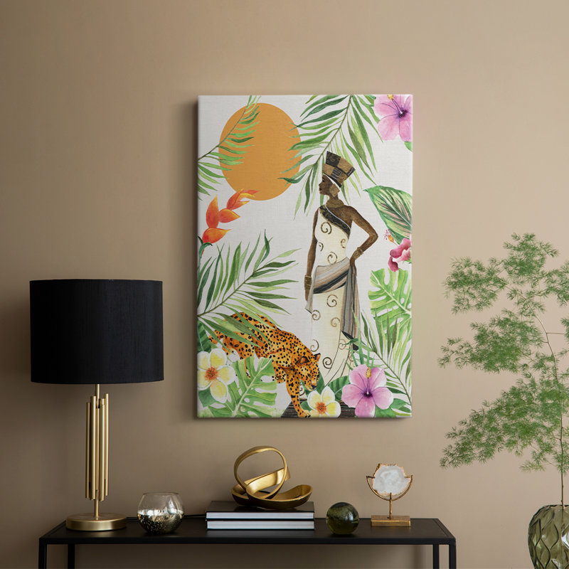 Feline Tropics II -Galery Enveloppé Cavas, H 48 po x l 32 po