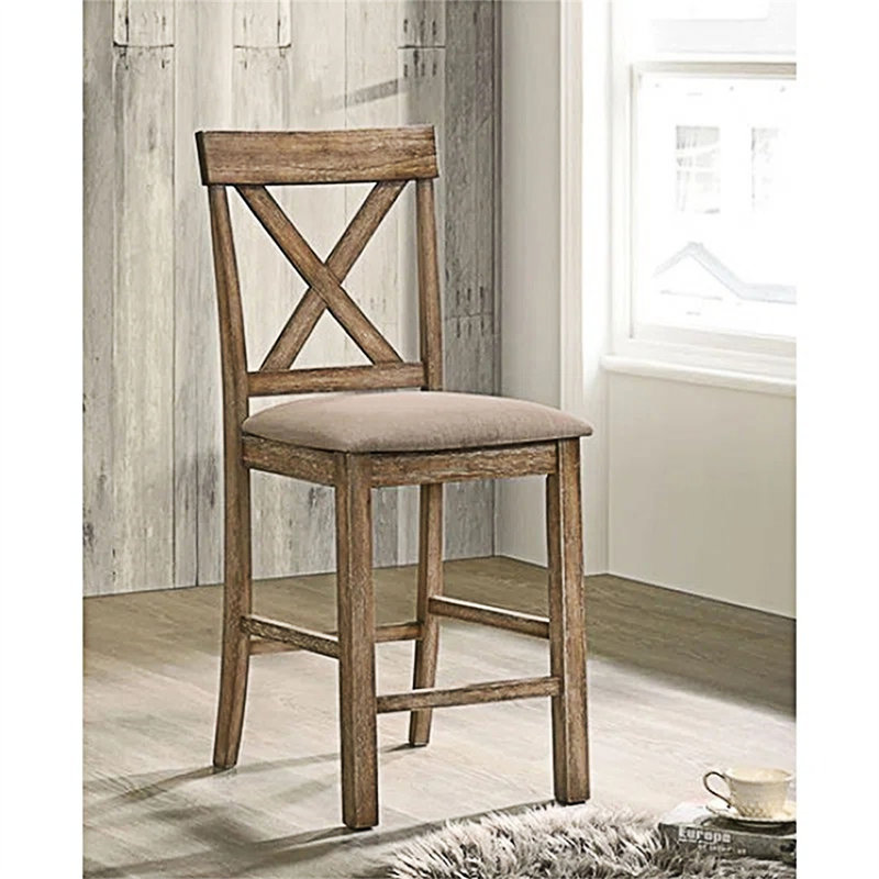 Ensemble de 2 chaises rembourrées à hauteur de comptoir, Tanné