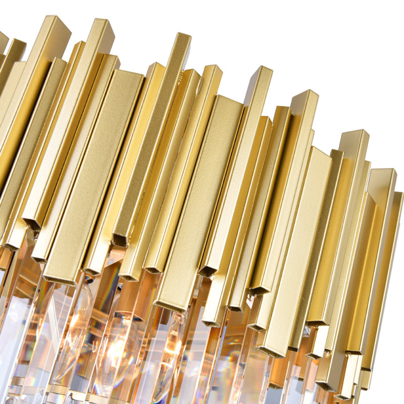 Dessie 16" 4-Light Down Chandelier for Kitchen, Home Office, Bedroom – Medallion Gold Finish with Crystal Prisms – Vintage Inspired Design