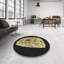 Tapis noir/jaune tissé à la machine-275334686