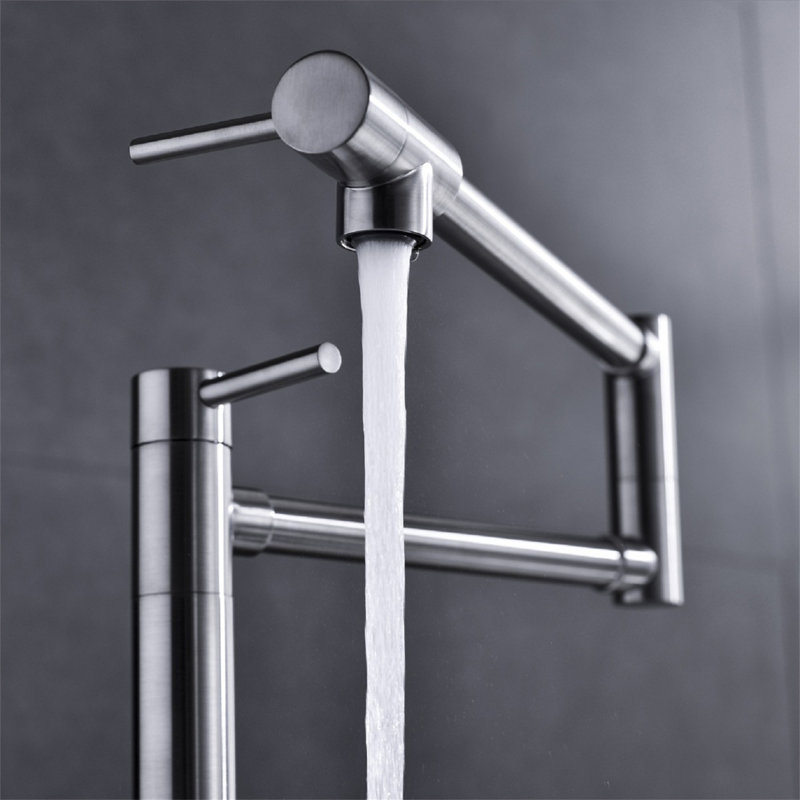Robinet remplisseur de pot avec tige d'extension, Nickel brossé