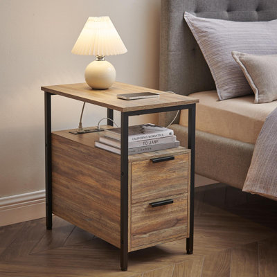Side Table With Charging Station