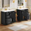Ensemble de meuble-lavabo 60 po avec lavabo en céramique, armoire de rangement en bois massif, ensemble de meuble-lavabo autoportant avec 3 tiroirs et portes à fermeture douce-52860772