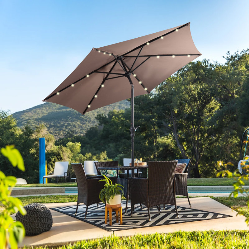 Parasol à énergie solaire Arlmont & Co., Brun clair