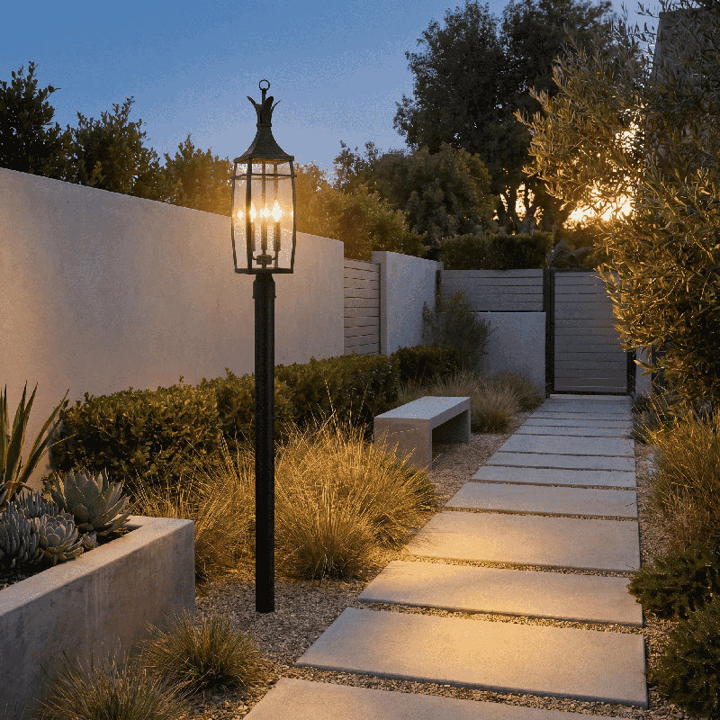 Armantas Matte Black 3 -Light 29" H Hardwired Lantern Head