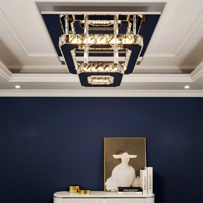 Tarren 2-Light 30cm Modern Double-tiers Median-size Crystal LED Flush Mount