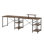 Bureau industriel en L avec tablettes de rangement, noyer