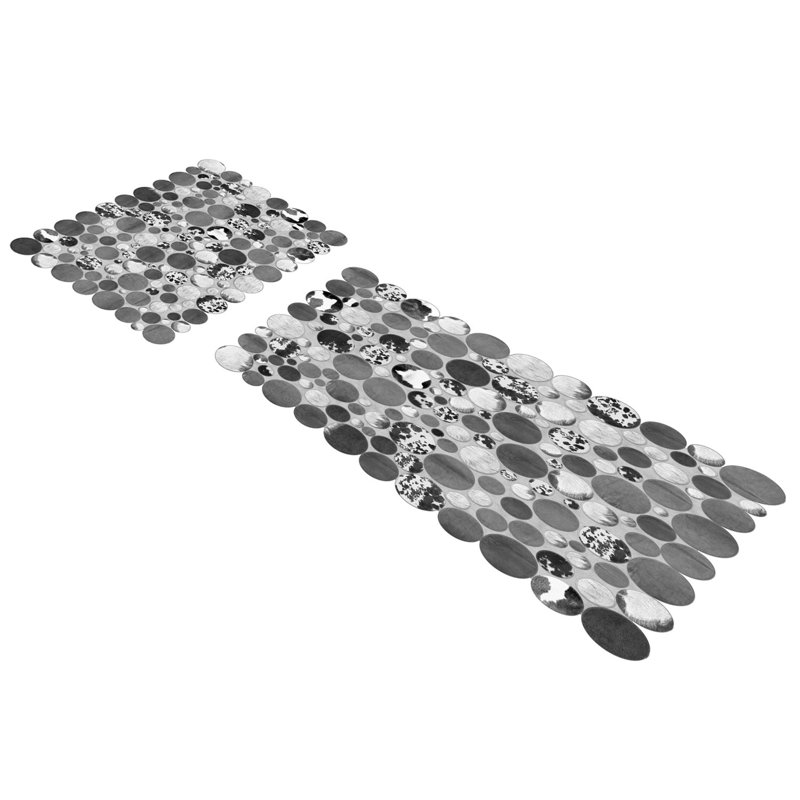 Ensemble de tapis de bain doux et absorbant (2 pièces), gris | 100% polyester, hauteur de velours de 0,4 po | Dessous antidérapant, antibactérien, lavable à la machine | 19,7 po x 23,6 po et 23,6 po x 39,4 po | Parfait pour la décoration de salle de bain