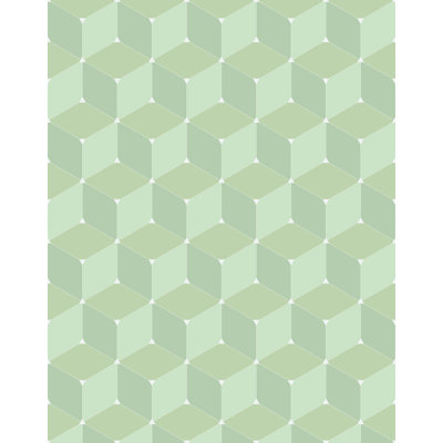 Swampscott Cube Geometric Wallpaper