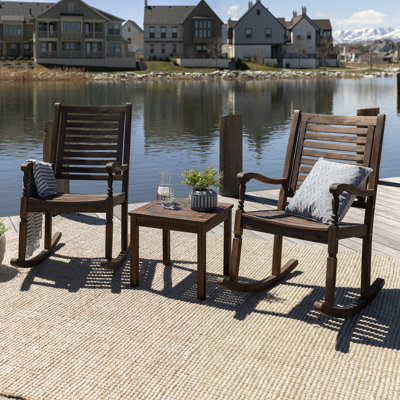 Ensemble de conversation avec chaise berçante 3 pièces Emmelin