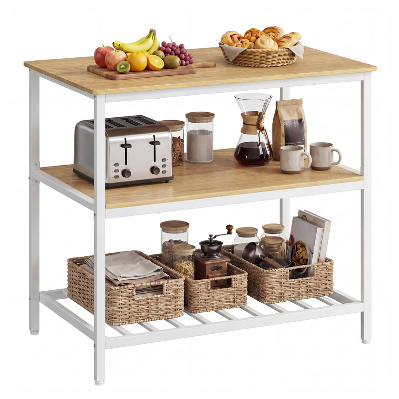 39.9'' W Kitchen Island, Oak/White