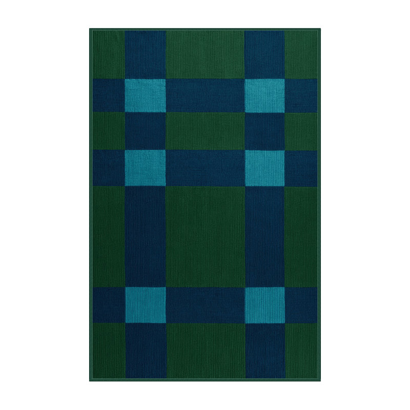 Tapis vert à carreaux lavable à la machine, Rectangle 7 pi x 10 pi