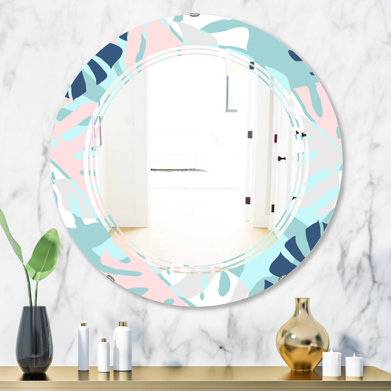 Miroir mural Floral, H 23,6 po x l 23,6 po