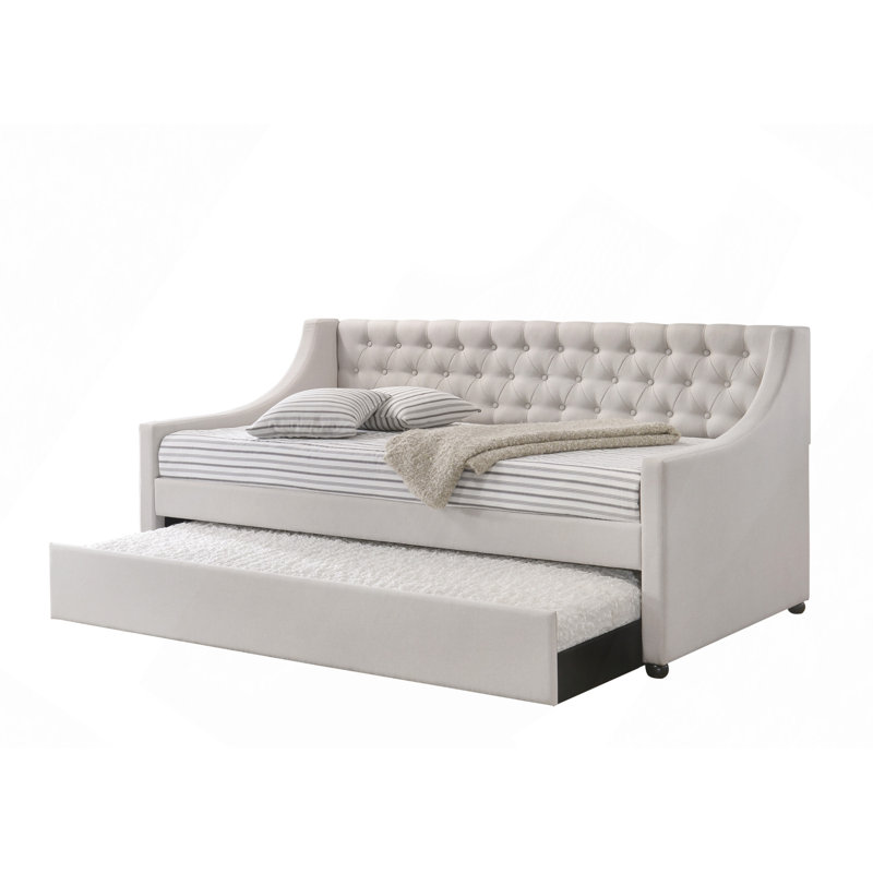 Lianna Fog Fabric Daybed W/Trundle
