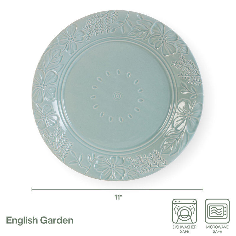 Assiette plate de jardin anglais Fitz and Floyd, ensemble de 4
