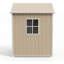 Remise de rangement extérieure en résine 6 po x 4 pi avec porte verrouillable au sol et abri de jardin à toit incliné pour terrasse-122940978