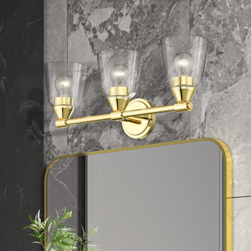 Bednar 3-Light Dimmable Vanity Light, Polished Brass